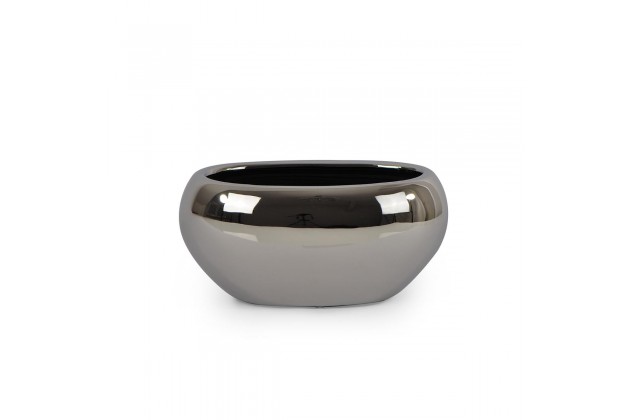 Pl Wazon Owalny Srebrny Średni