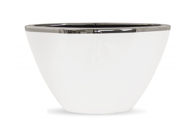 Pl Wazon Biały Płaski Średni