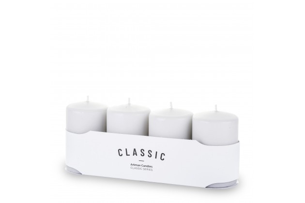 Pl Szary Świeca K Classic Mat 4-Pack Mały