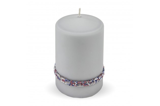 Pl Szary Świeca Crystal Colors Walec Średni Fi8